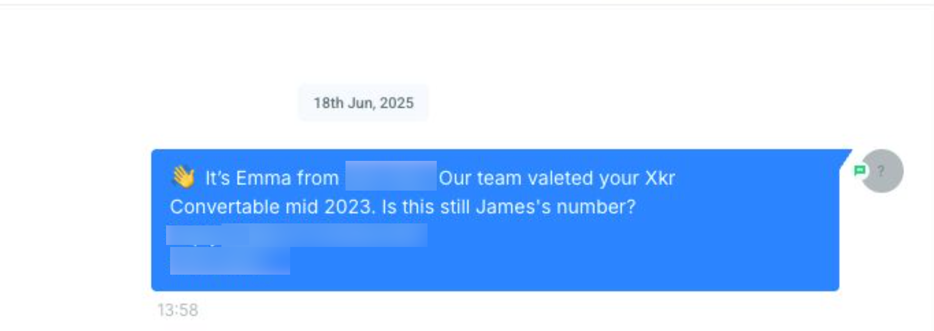 PulseBot opening message that rings a bell in the lead's mind