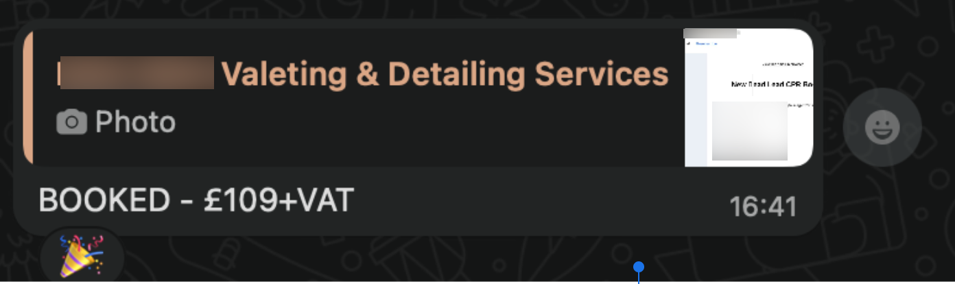 Booking 2 — £109+VAT